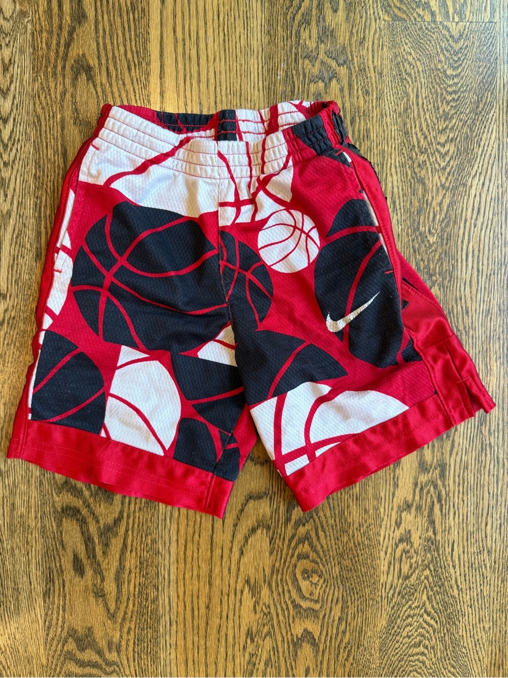 Nike Boy's Red Basketball Print Athletic Shorts (age 5-6)